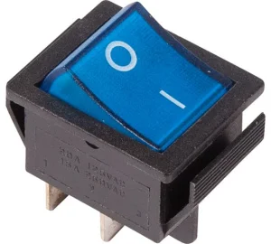 Выключатель клавишный RWB-502 SC-767 IRS-201-1 250В 16А (4с) ON-OFF син. с подсветкой блист. 06-0306