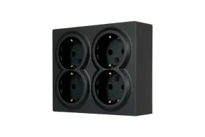 Розетка 4-м LETO с заземл. закрытый корпус ПБТ черный бархат Lezard 752-4200-127BDP