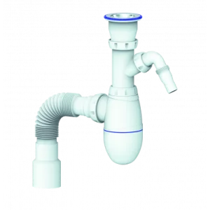 Сифон бутылочный 1 1/2"х40/50 с отводом д/стир. машины В320V (Unicorn) *1/35