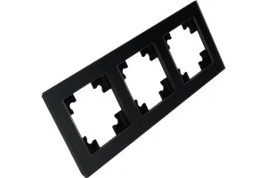 Рамка 3-м "Катрин" стекло черный матовый GFR00-7003-05М Stekker *1