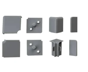 Соединительные элементы для плинтуса Квадро 12х25 (компл.) Кухня серебро матовое