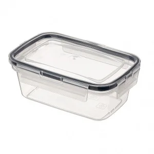 Контейнер для продуктов герметичный прямоугольный 0,35л с защелками (бесцветный)