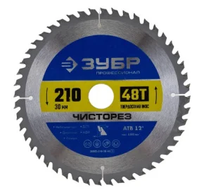 Диск пильный по дереву 210x30 мм 48 зубьев Профессионал ЗУБР Чисторез 36905-210-30-48_z01 *1