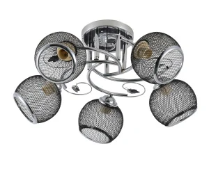 Люстра LV 9200/5 Зара Черный/хром E27 60W Ø560 H230мм