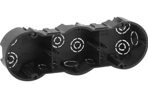 Коробка установочная KUT-3-70-45 черная 3х местная 212х70х45мм для твердых стен саморезы IP20 Б0047214 (Эра) *1