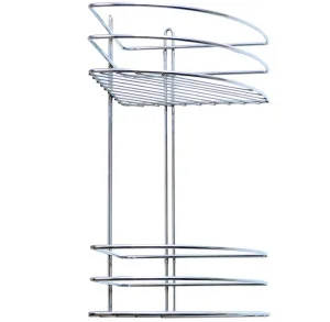 Полка угловая 2-яр овал хром 20х20х38см П0001572 0