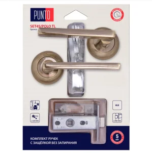 Комплект ручек PUNTO LM/A SET45R.TL54.POLO/HD ABG-6 с защелкой без запирания бронза 45663 *1