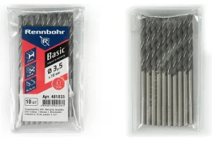 Сверло по металлу 3,5x70мм HSS-R цилиндрический хвостовик уп-10шт RENNBOHR BASIC PROM 461035 *1