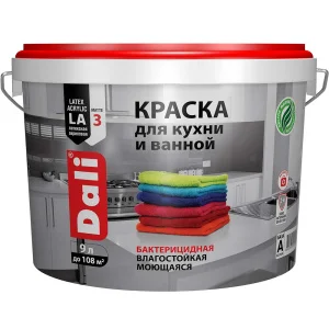 Краска ВД для кухни и ванной 9л ДАЛИ