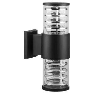 Светильник садово-парковый Feron DH0802, на стену вверх/вниз, E27 230V, черный