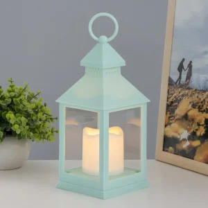 Ночник "Огонек" LED 3Вт 4000К  3х ААА лазурный 10,5х10,5х24см   9607887