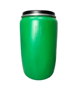 Бочка пласт 227л с крышкой на обруче зеленая БП 127р *1