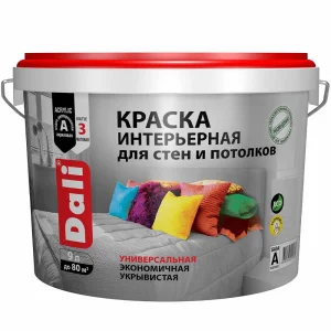 Краска ВД интерьерная для стен и потолков база С 9л ДАЛИ