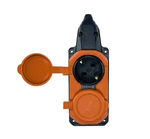 Колодка удлинителя 2-м с заземл. каучук TKE-C10-KK2-Z оранжевый Tokov Electric