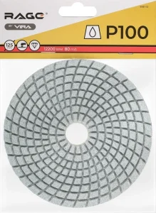 Круг алмазный гибкий под "липучку" мокрое шлифование 125мм Р100 RAGE by VIRA 558113 *1