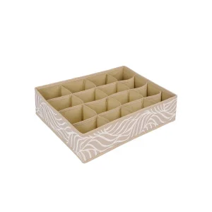 Короб-органайзер "Листья" 16 секций, Д350 Ш270 В90, бежевый