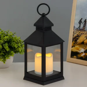 Ночник "Огонек" LED 3Вт 4000К 3х ААА черный 10,5х10,5х24см   9607890