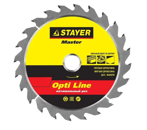 Диск пильный по дереву 190x30 20 мм 36 зубьев STAYER  OSTAYER  Optima 3681-190-30-36_z01  1