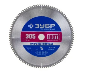 Диск пильный по алюминию Мультирез 305x30 мм 100 зубьев Профессионал ЗУБР 36907-305-30-100_z01 *1
