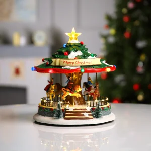 Светодиодная фигура «Ель-карусель» 25 × 26 × 25 см, полистоун, USB, свечение мульти 9616717