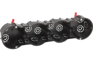 Коробка установочная KUP-4-70-45 черная 4х местная 283х70х45мм для полых стен саморезы пластиковые лапки IP30 Б0064951 (Эра) *1