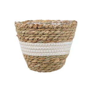 Кашпо плетеное "Танзания", Д165 Ш165 В135, натуральный, белый Lishan-04 XS *1