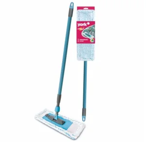 Швабра Пауэр Коллект с телескопической рукояткой 140 см, насадка 100% полиэстер YORK