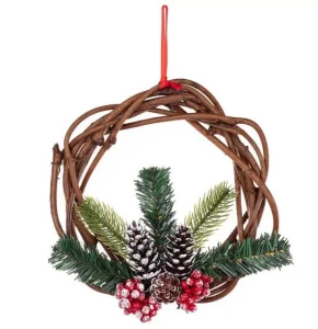 Изделие декоративное "Венок с шишками и ягодами " d-25см 161-215 *1