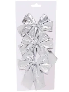 Украшение БАНТ Роскошь в серебре (3шт) 10,5x14x0,1см арт.82262 *1