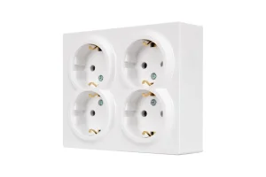 Розетка 4-м LETO с заземл. закрытый корпус ПБТ белый Lezard 752-0200-127BDP