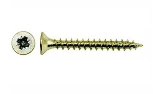 Саморез универсальный, потай, шлиц Pz, жёлтый цинк 4,0х40 уп. - 15 шт. SteelRex