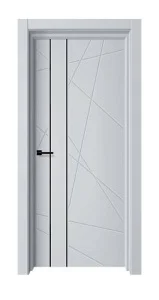 Дверь межкомнатная MM-6 ДГ 700х2000мм Грау/2п_черный молдинг