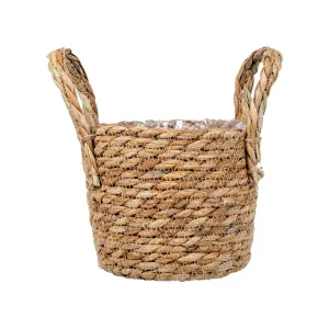 Кашпо плетеное "Кения" цилиндр с ручками, Д165 Ш165 В135, натуральный Lishan-10 XS *1