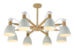 Светильник потолочный LV 9446/8 Лаура Белый/дерево Е27 60W Ø880 H480мм