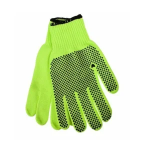 Перчатки утепленные акриловые ПВХ микроточка зеленые 70гр Praktische Home G-141-2 Р0437 *12/150