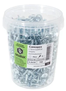 Саморез полусфера с прессшайбой, сверло, цинк 4,2х16 ведро - 700 шт. SteelRex