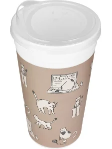 Стакан с крышкой 0,5л "Котики" пудровый СТК-4177 (La Decoro) *1