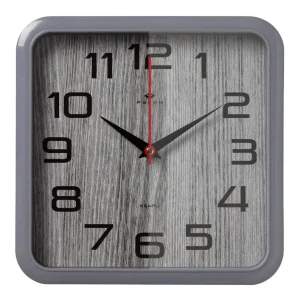 Часы настенные "Текстура дерева " квадрат 22х22см корпус серый Рубин 2223-012 *1