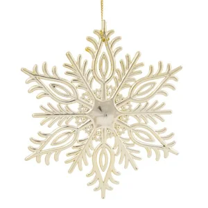 Украшение подвесное Снежинка резная золотая 14,5x12,5x0,2см арт.86704 *1