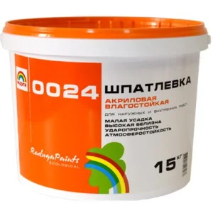 Шпатлёвка акриловая влагос. ВДАК Радуга 0024 4 кг