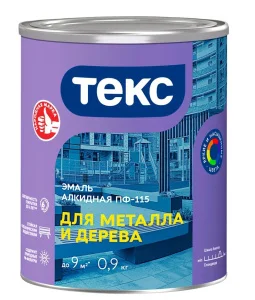 Эмаль ПФ-115 Текс для металла и дерева/ОПТИМУМ белая глянцевая 0,9кг