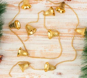 Бусы на ёлку 1,5 м "Колокольчики" золото 3562566