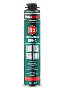 Пена полиуретановая монтажная профессиональная всесезонная DONEWELL 65 DPP10U65 *1/12