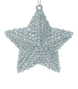 Украшение новогоднее подвесное Звезда в серебре из полипропилена 7x7x2см 81954 *1