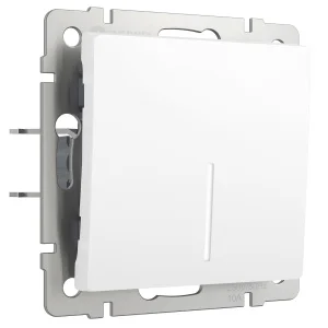 Выключатель Werkel одноклавишный проходной с подсветкой (белый матовый) W1112161