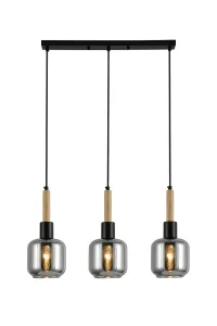 Светильник потолочный LV 9449/3 Парма Чёрный/дерево Е14 40W 580х120х800мм