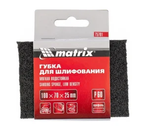 Губка шлифовальная оксид алюминия 100х70х25мм мягкая P80 Matrix 75702 *1