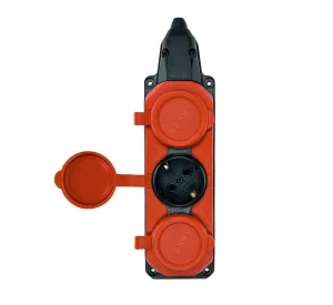 Колодка удлинителя 3-м с заземл. каучук TKE-C13-KK3-Z красный Tokov Electric