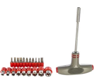 Набор бит и бит с торцевыми головками уп-21пр + отвертка Т- образная сталь Crv Fit 56235 *1