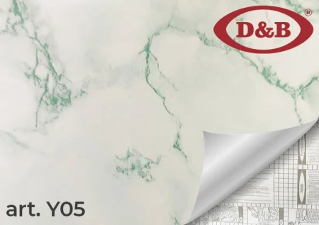Пленка самоклеящаяся D&B 0,45*8м  мрамор бело - зеленый (3836) Y05 *1/20